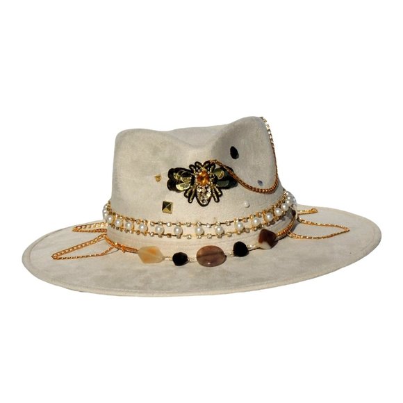 Handmade wide brim hat made in Mexico hand painted - Picture 5 of 15